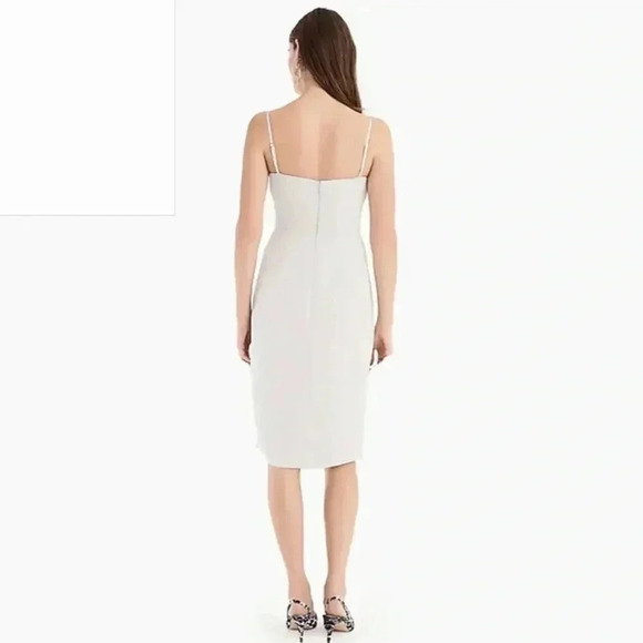 $148 J.Crew Spaghetti-strap foldover dress in satin-back crepe NWT Size 10 Gray - Picture 7 of 9